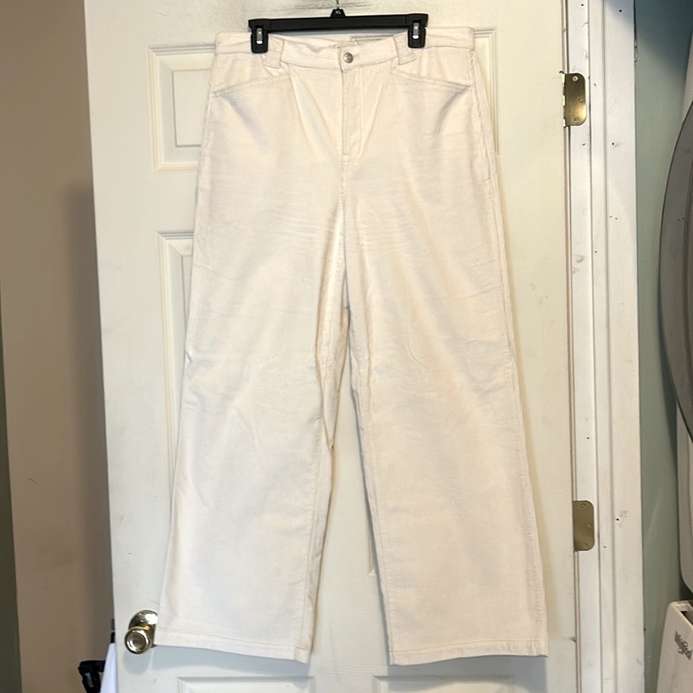 Madewell Emmett Wide Leg Corduroy Pants Size 31 Ivory